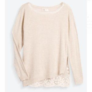 RD Style Tonie Lace Inset Pullover Blush S